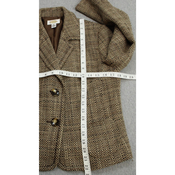 Talbots Blazer Womens Size 8 Brown 2 Button Front Wool Blend Long Sleeve - Picture 12 of 13